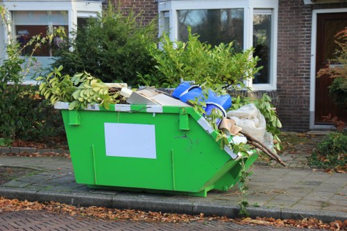 On-site separation signage and mixed recycling containers in a City building