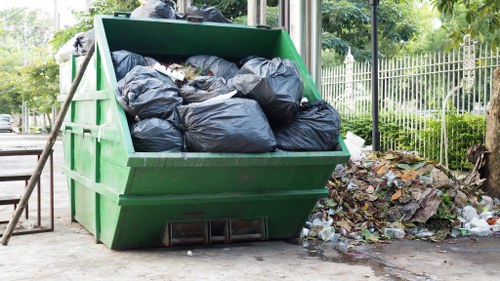 Recycling materials at a builders waste clearance site